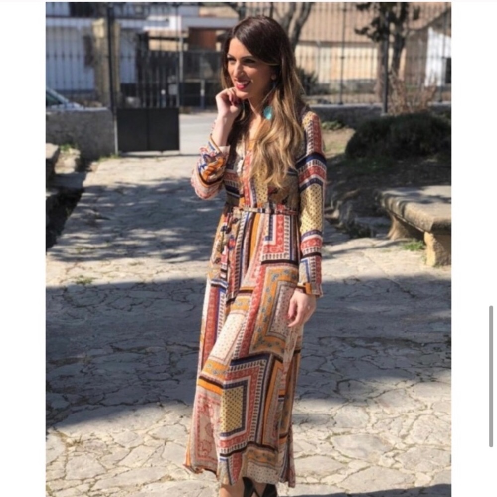 Zara Print Chiffon Dress - Picture 4 of 9